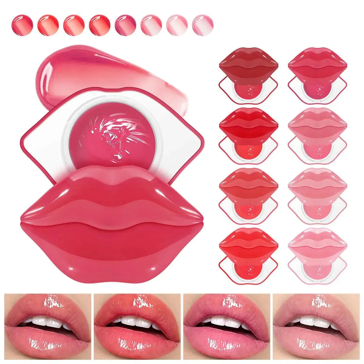 Blushimmer Korean Lip Sleeping Mask in a jar, hydrating overnight repair balm for dry, chapped lips with a smooth, gel-like texture.