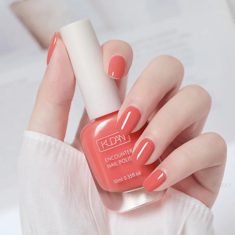 Blushimmer 10ml water-based nail polish in semi-permanent, quick-dry formula with 40 vibrant colors for DIY manicures