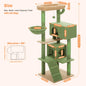 A cat tree with plush perches, a cozy hammock, sisal scratching posts, and a toy for indoor cats by Aiwang Pet Products.
