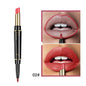 1pcs Matte Lip Liner & Lipstick 2 in 1 Double Ended Waterproof Long Lasting Non-Fading Smooth Velvet Nude Makeup Tool for Women