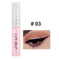 Shiny metallic liquid eye liners in silver, rose gold, and colorful glitter shades from Blushimmer for women.