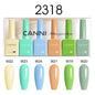 Blushimmer 6-pack CANNI nail gel polish kit with jade, nude, pink shades, HEMA free, perfect for French nail design and natural looks