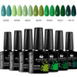 Blushimmer 7-piece nail gel polish set with colorful UV gel bottles for DIY nail art, long-lasting manicure, and soak-off gel.