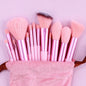 Blushimmer makeup brush set with soft fluffy foundation, powder, eyeshadow, and blending brushes for professional cosmetic application