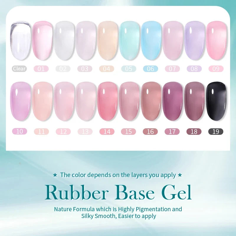 Blushimmer BORN PRETTY Milky Jelly Rubber Base Gel for gel nail polish, nude color, 15ml, self-leveling UV soak-off semi-permanent gel