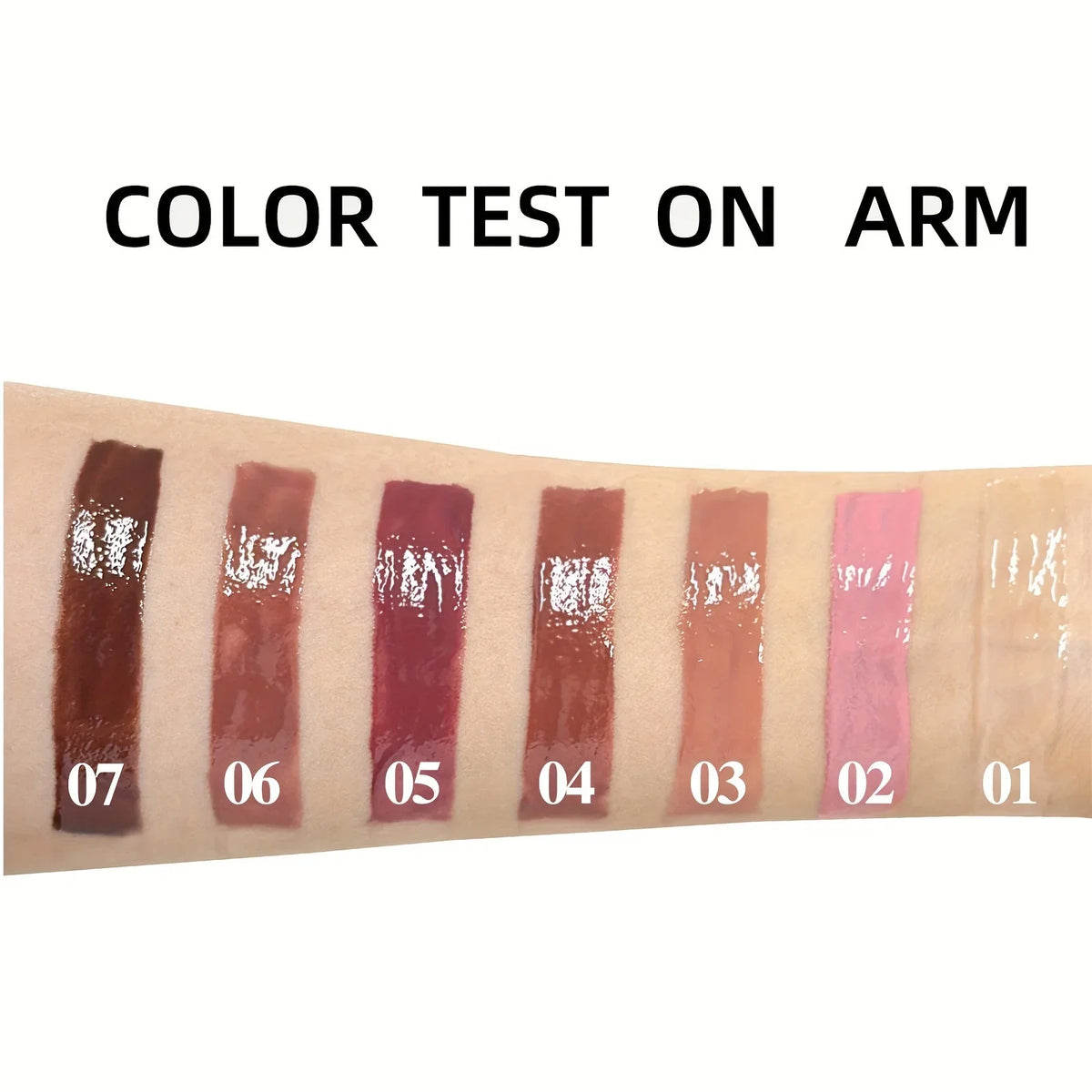 Blushimmer Hydrating Crystal Lip Oil in tinted gloss, featuring a clear, shiny tube and applicator, designed for plumping and moisturizing lips.