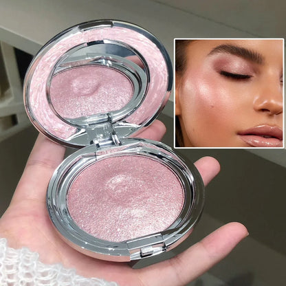 Blushimmer monochrome highlighter cream with diamond sparkle and pearlescent texture for radiant glow, contouring, and natural blush.