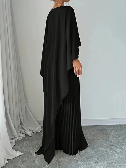 Elegant Harmony Draped Event Outfit by Luxlife Brands featuring flowing fabric and sophisticated design for special occasions.