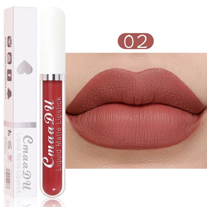 Blushimmer red velvet matte liquid lipstick with waterproof, nonstick formula, long-lasting lip gloss for women’s beauty.