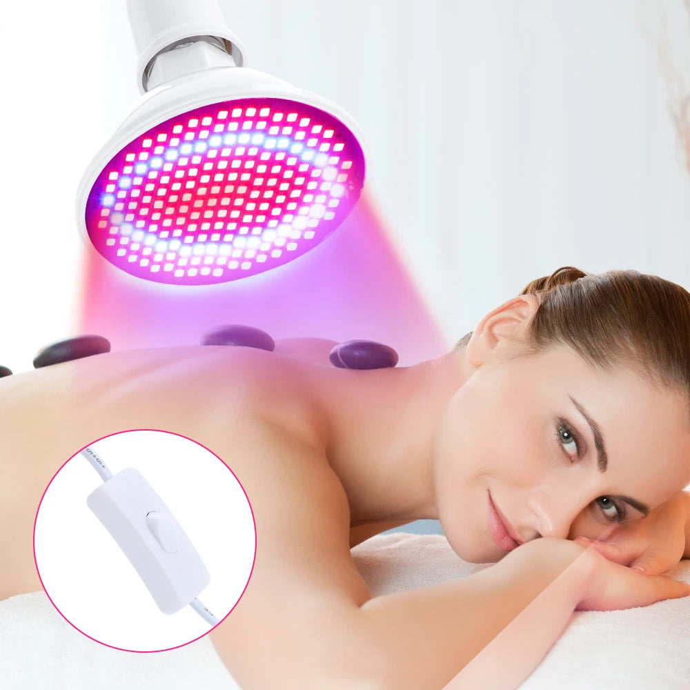 200 LEDs Infrared Light Therapy Lamp Skin Care Anti Aging 660nm 850nm Red Light Therapy for Full Body Facial Acne Treatment Spa