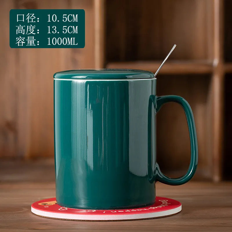 Creative Ceramic Mug Super Large Capacity Coffee Milk Mugs Handle Cup Ceramic Cup 1000ml/1300ml Large Capacity Water Cups