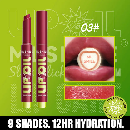Multicolor Silky Click Lip Gloss by Blushimmer with radiant mirror shine and long-lasting, hydrating solid lipstick in a sleek compact