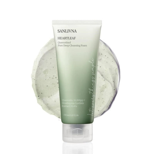 Heartleaf Quercetin pore cleansing foam by Blushimmer with BHA and hyaluronic acid for deep cleaning and hydration.