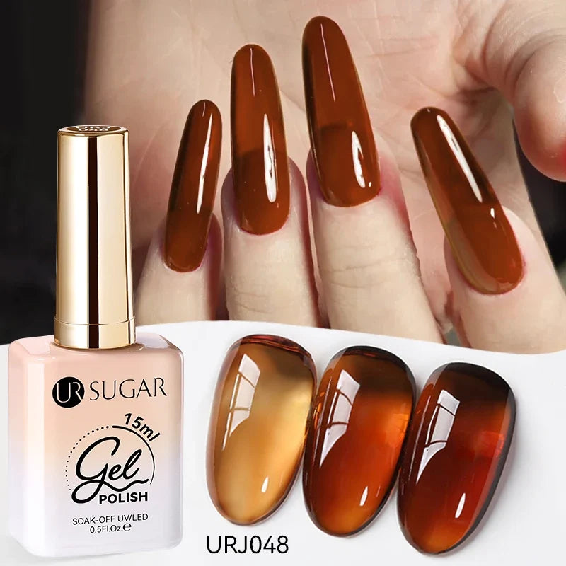 Blushimmer UR Sugar 15ml jelly milky white translucent gel polish for semi-permanent UV nail art, soak-off, and fashion nail varnish.