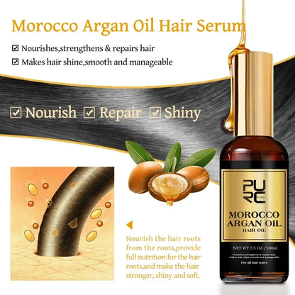 PURC Morocco Set Serum Smoothing Shampoo Conditioner And Repair Hair Mask Anti Dandruff Scalp Anti-Itch Hair Care Products Kit