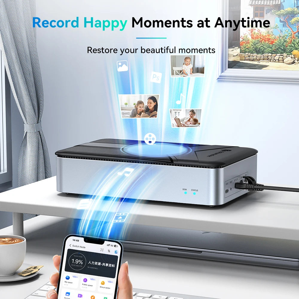 Yottamaster Networkable Private Cloud NAS Enclosure for 2.5 /3.5 "SATA HDD SSD Network Attached Storage Personal Private Cloud