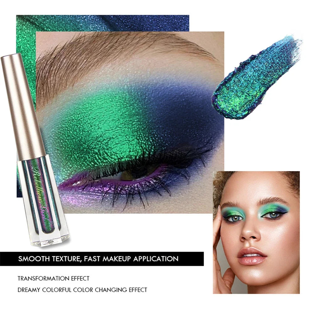 Chameleon EyeshadowsDiamond Glitter Liquid Eyeshadow StickHighly Pigmented Metallic Shimmering Long Lasting Shine All Makeup