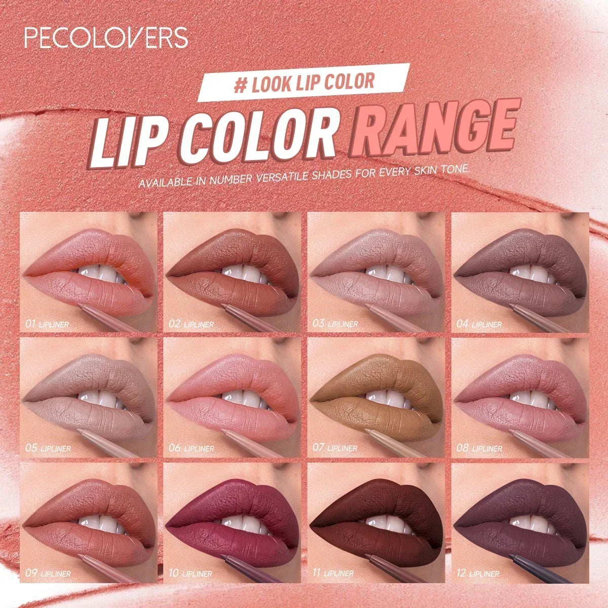 Blushimmer matte lip liner pen, waterproof and moisturizing, with easy glide application for all skin types, perfect for lip makeup.