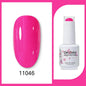 Clou Beaute neon gel nail polish base and top coat by Blushimmer in red, black, white, green, and velvet finish, 15ml bottle.