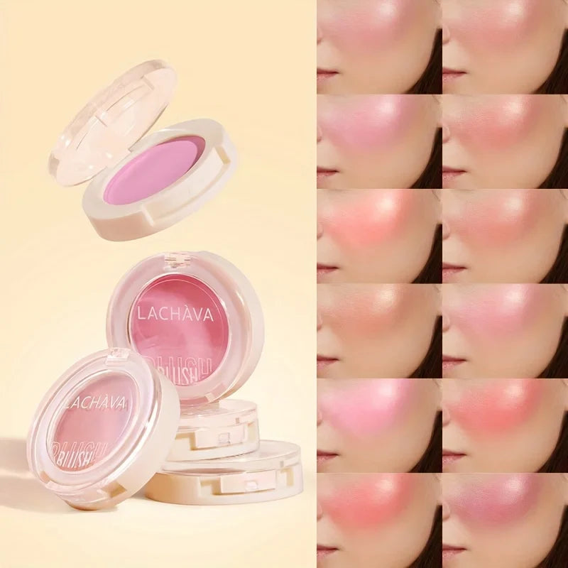 Pearlescent Blush by Blushimmer showing a long-lasting, waterproof facial blush powder with a radiant, brightening finish.