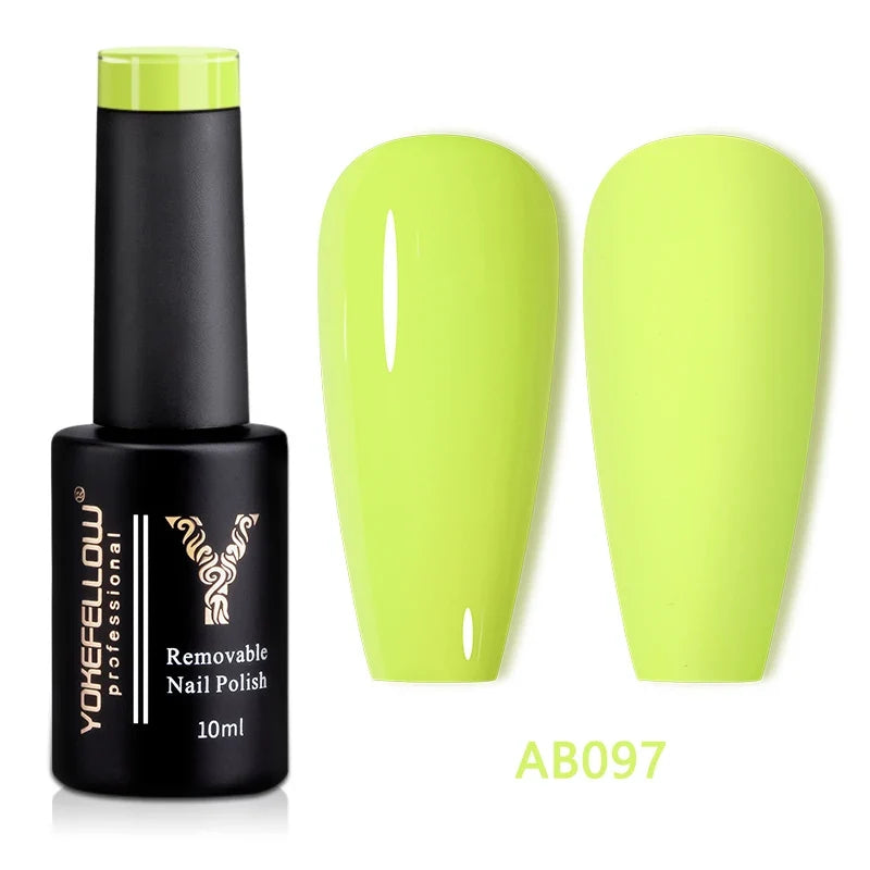 YOKEFELLOW 10ml translucent pink gel nail polish by Blushimmer, high-quality soak-off UV gel, long-lasting nude nail varnish