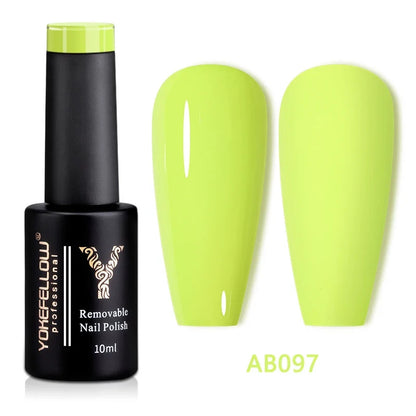 YOKEFELLOW 10ml translucent pink gel nail polish by Blushimmer, high-quality soak-off UV gel, long-lasting nude nail varnish