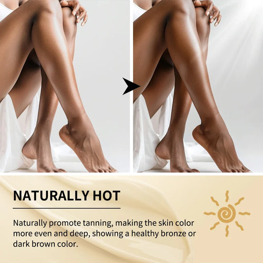 Blushimmer AG Hot Tanning Cream for long-lasting bronzing, smooth application, non-sticky formula for all skin types with care