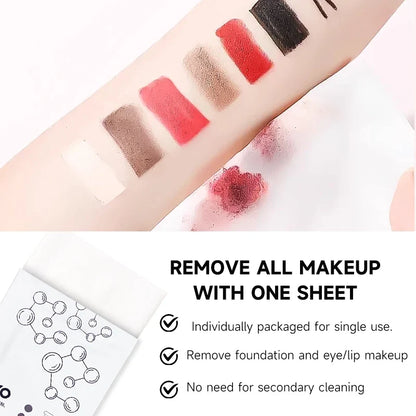 Set of 30 Blushimmer makeup remover wipes for face, individually packaged, gentle, moisturizing, and deep cleansing without residue.