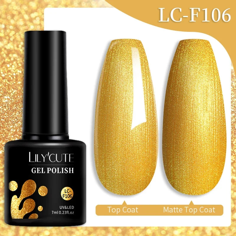 Colorful 7ml Blushimmer Lilycute gel nail polish in various shades, long-lasting semi-permanent UV gel for manicure and nail art.