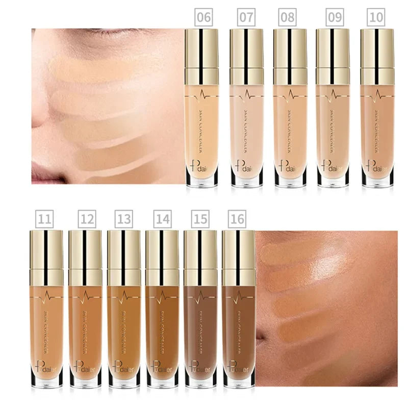 Blushimmer face contour concealer palette with liquid waterproof foundation and correctors for dark skin tones.