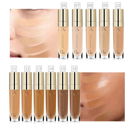Blushimmer face contour concealer palette with liquid waterproof foundation and correctors for dark skin tones.