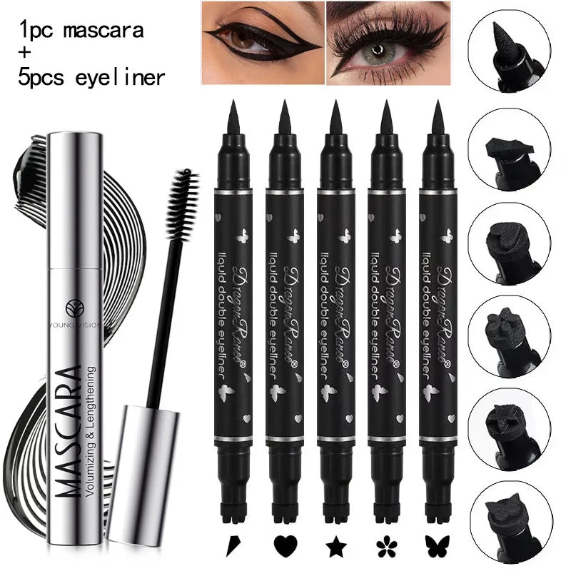 Blushimmer Dragon Ranee double-head star seal waterproof eyeliner with plum accents for precise, smudge-proof eye definition.