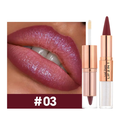 Sexy Red Black Lipstick Waterproof Lipliner Makeup Black Purple Rose Double Head Matte Lipgloss Tapered Lip Liner Contour Pencil