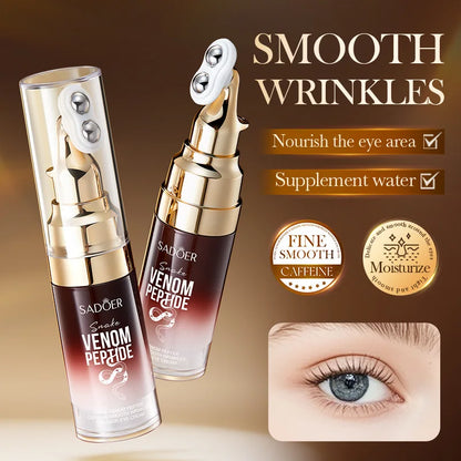 Blushimmer SADOER Snake Venom Peptide eye cream in a jar, featuring anti-wrinkle, dark circle reduction, and moisturizing eye skin care.