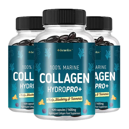 Hydrolyzed Marine Collagen - HYDROPRO, Advanced Hydrolyzed Formula for Optimal Absorption, Skin, Hair, Nails & Joint Support