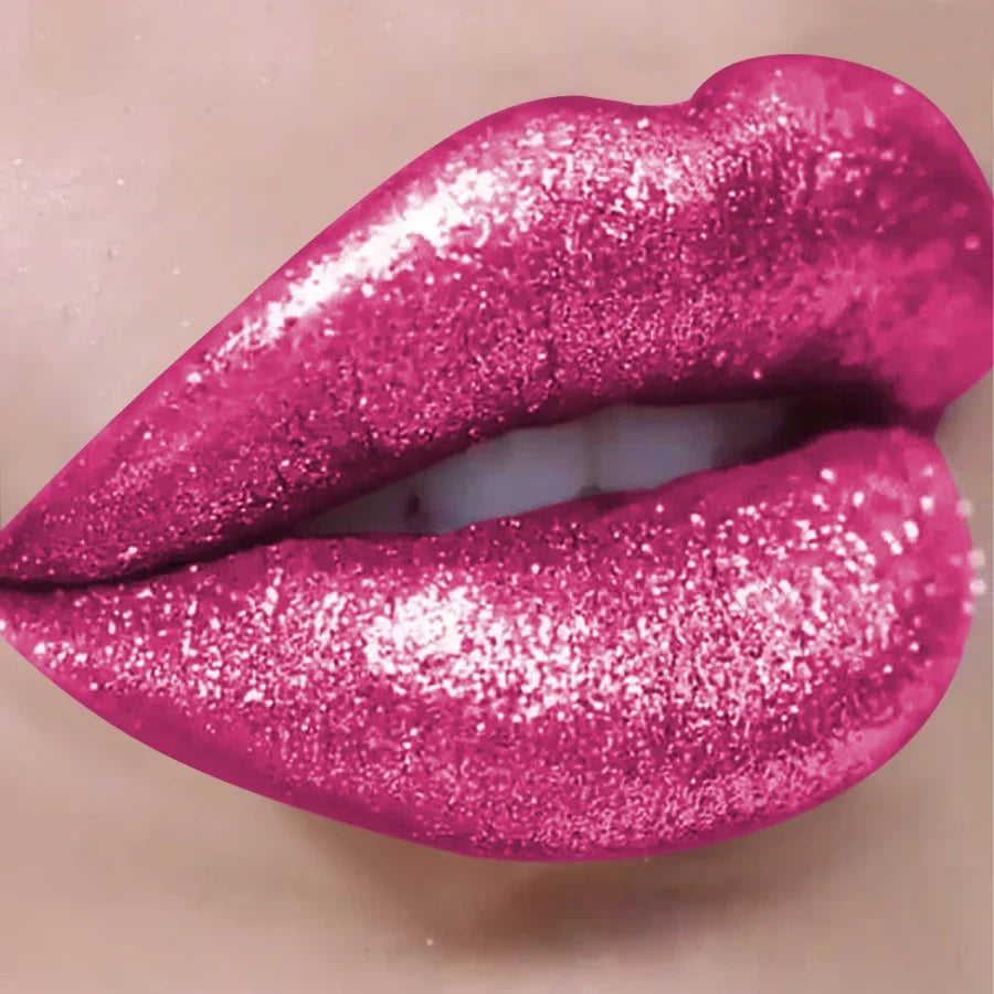 Blushimmer 18-color glitter liquid lip gloss with long-lasting waterproof formula and shiny pearl finish for women.