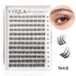 Blushimmer 3D wispy eyelash extension clusters with C curl, natural look, 0.1mm thin band, reusable DIY lash clusters.