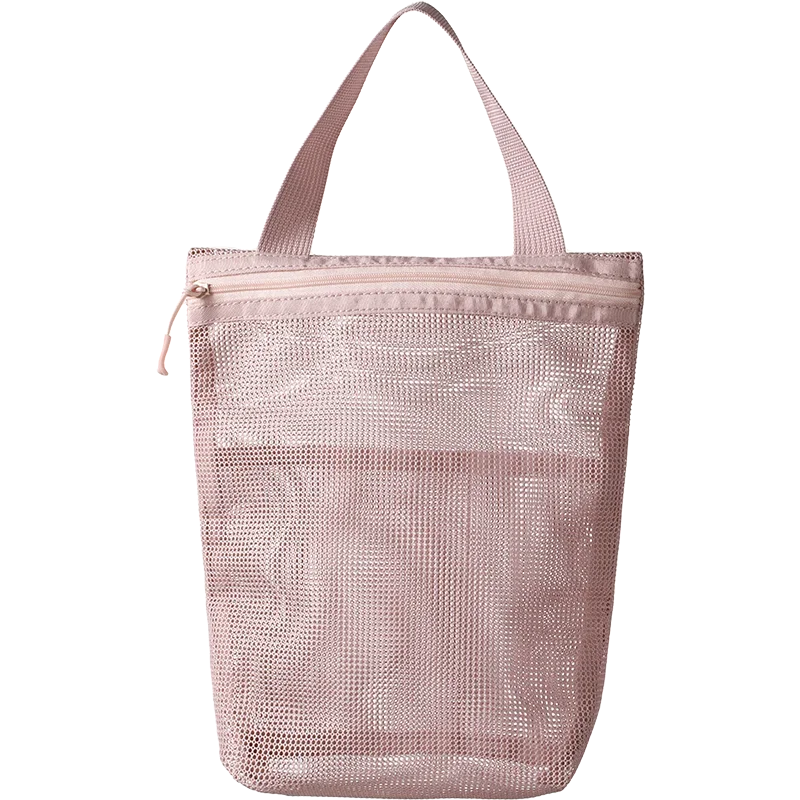 Blushimmer 23x26cm portable toiletry bag with handle, large mesh storage for travel and business trips, makeup and toiletry organization
