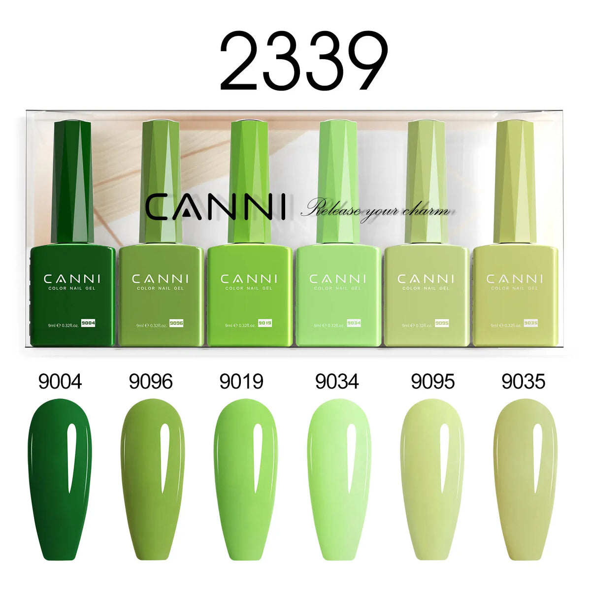 Blushimmer CANNI Nail Gel Polish Kit with 6 jade, nude, pink shades in 9ml bottles, HEMA free, ideal for French and natural nail designs