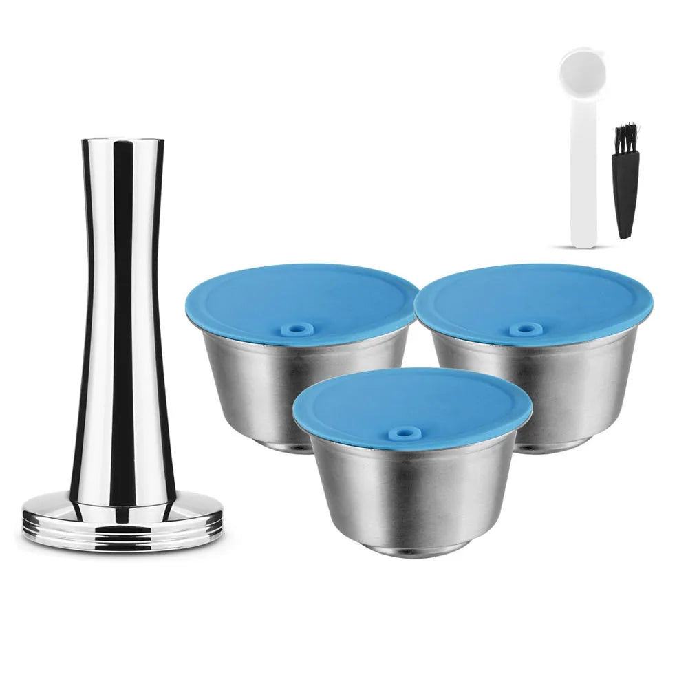iCafilas Rechargeable Coffee Capsules Dolce Gusto Refillable Coffee Capsule Stainless Steel Filter Cup Coffee Accessories