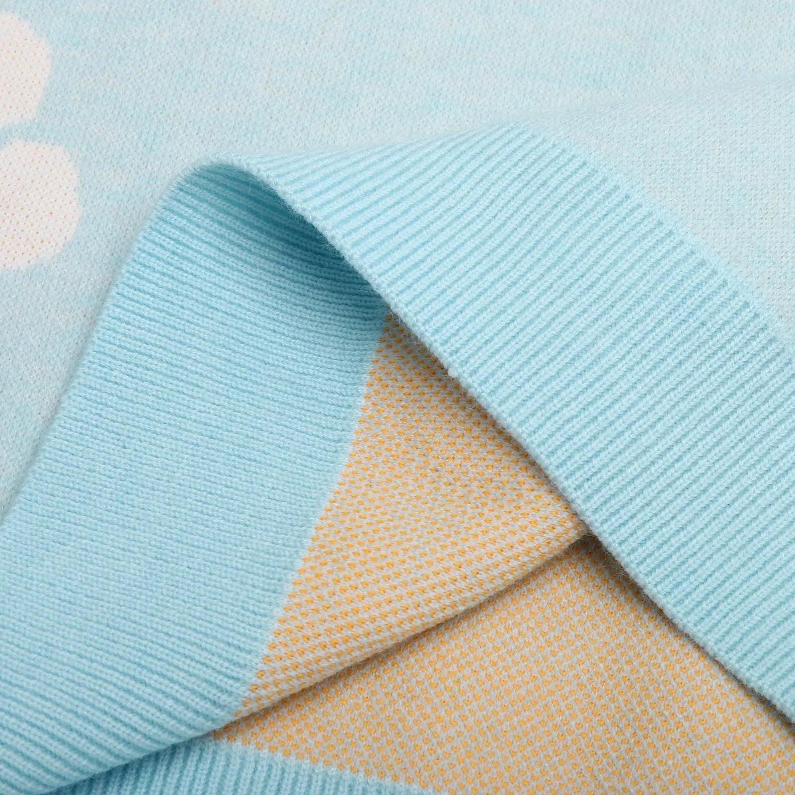 2024 Fall Sweater Women Fashion Round Neck Flower Printed Long Sleeve Ribbed Knitted Pullover Popular Top Autumn Winter Outfits