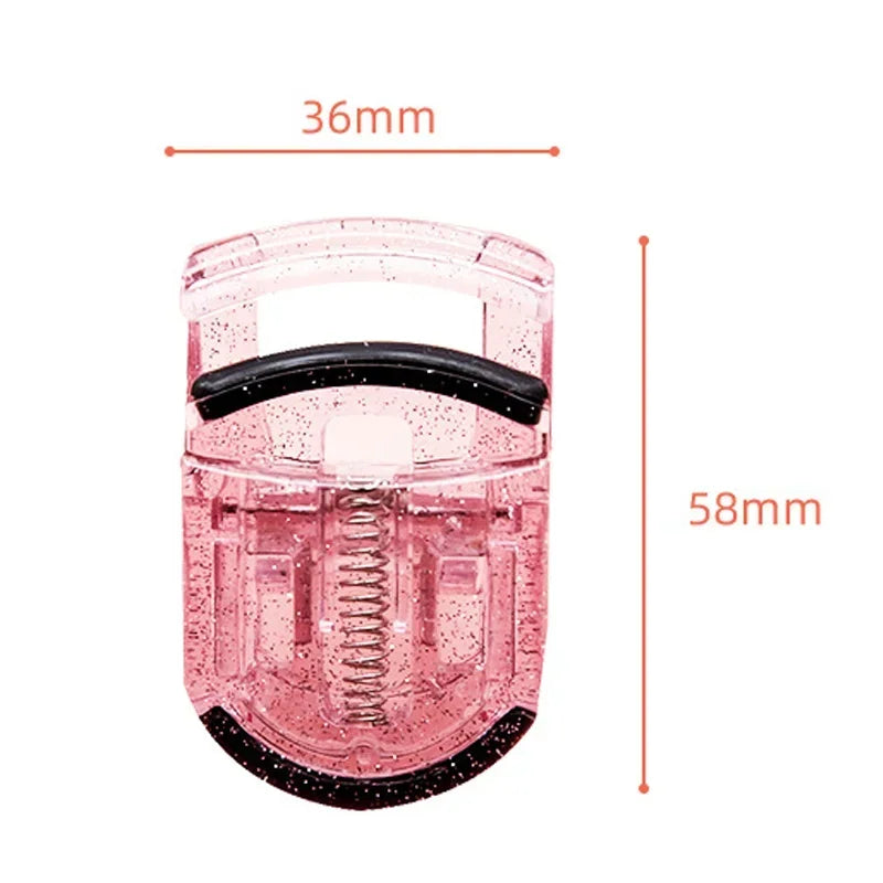 Blushimmer mini eyelash curler with multicolor finish, professional folding eyelash curling clip for beauty and makeup application.