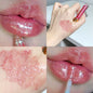 Blushimmer water-glossy lip glaze with sparkling finish, moisturizing lip gloss and oil for a plump, shiny pout.