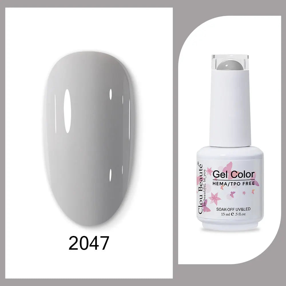 Blushimmer Clou Beaute 15ml red, black, white, green neon gel nail polish with velvet top coat and 400 color options.