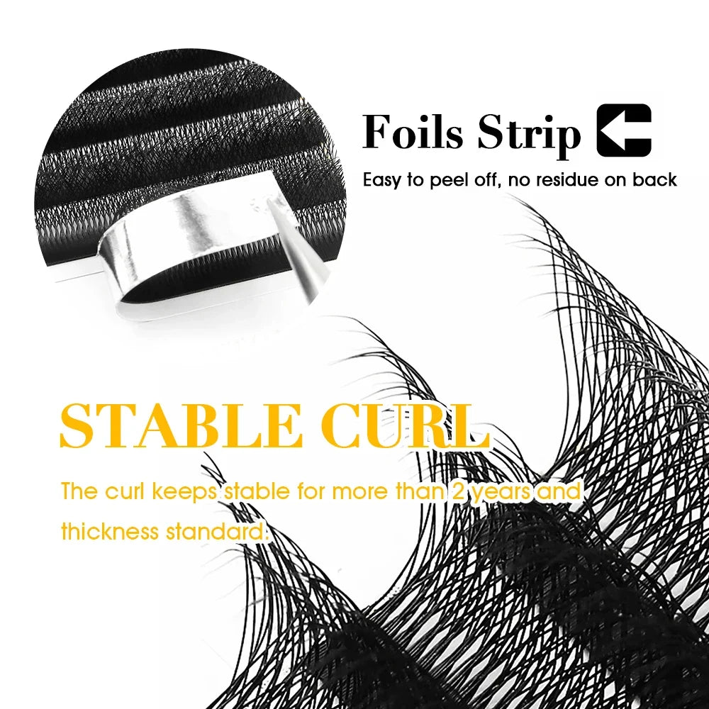 Blushimmer MASSCAKU 12Lines premium mink 3D-6D false eyelash extensions with soft, natural lash style on a black background.