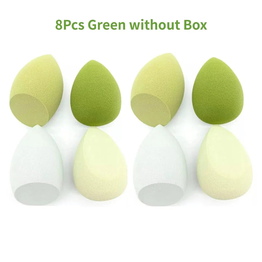 Set of 1, 4, or 8 Blushimmer makeup sponge blenders, soft foundation and powder applicator beauty eggs for flawless makeup application