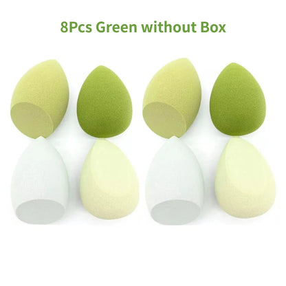 Set of 1, 4, or 8 Blushimmer makeup sponge blenders, soft foundation and powder applicator beauty eggs for flawless makeup application