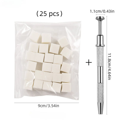 Set of 25/50/100 square nail art sponges with gradient design for gel polish manicure, by Blushimmer.