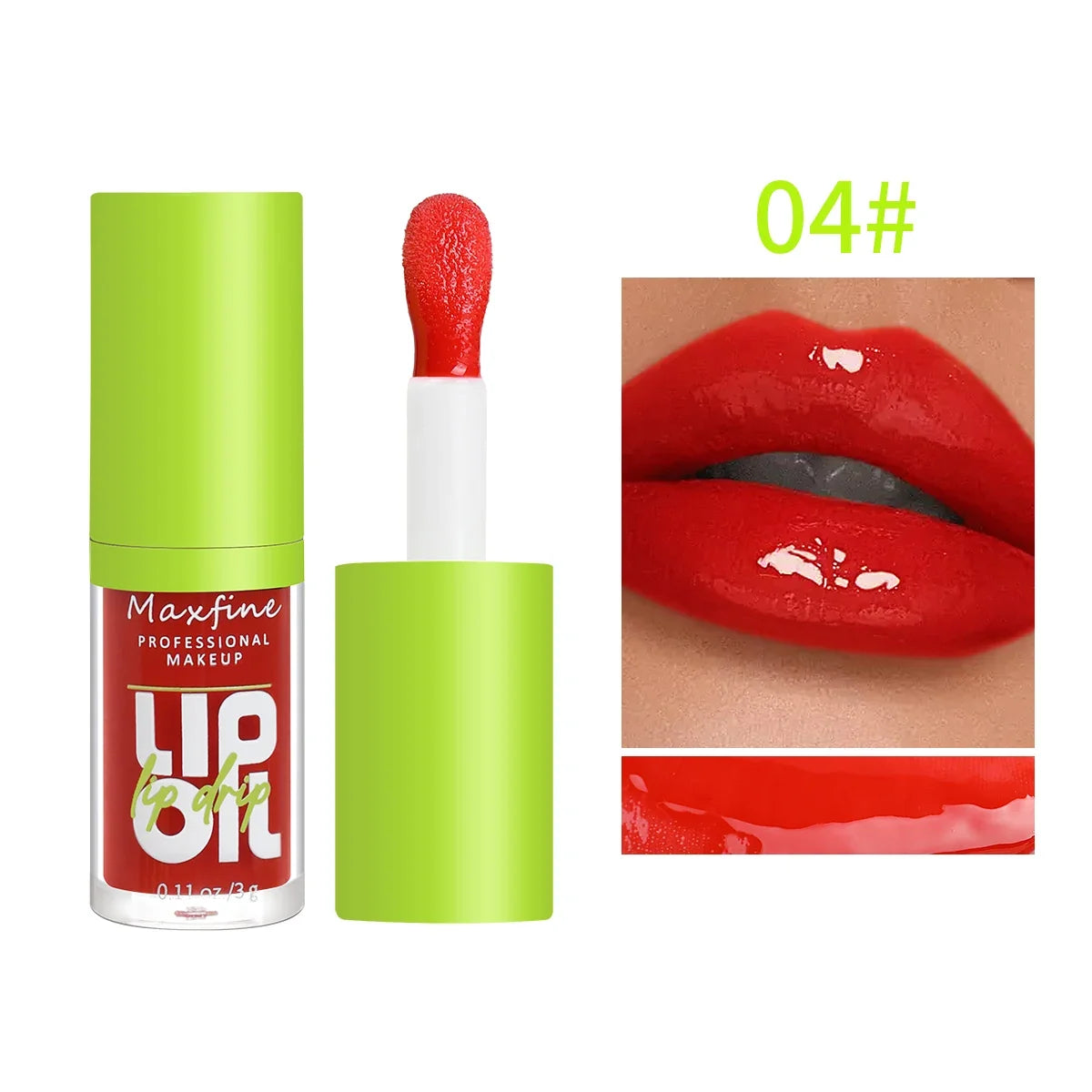 Blushimmer 6-tone moisturizing luminous lip gloss oil in a transparent 3g liquid container, showcasing a glossy, shimmering finish.