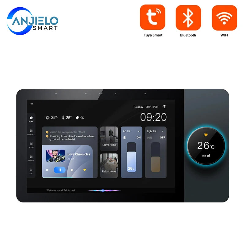 Tuya Smart Home 8-inch Multifunction Intelligent Control Touch Screen Background Music Host ZigBee Gateway Central Control Panel